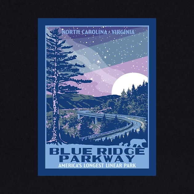 Blue Ridge Parkway Original WPA Style National Park by anvilfight